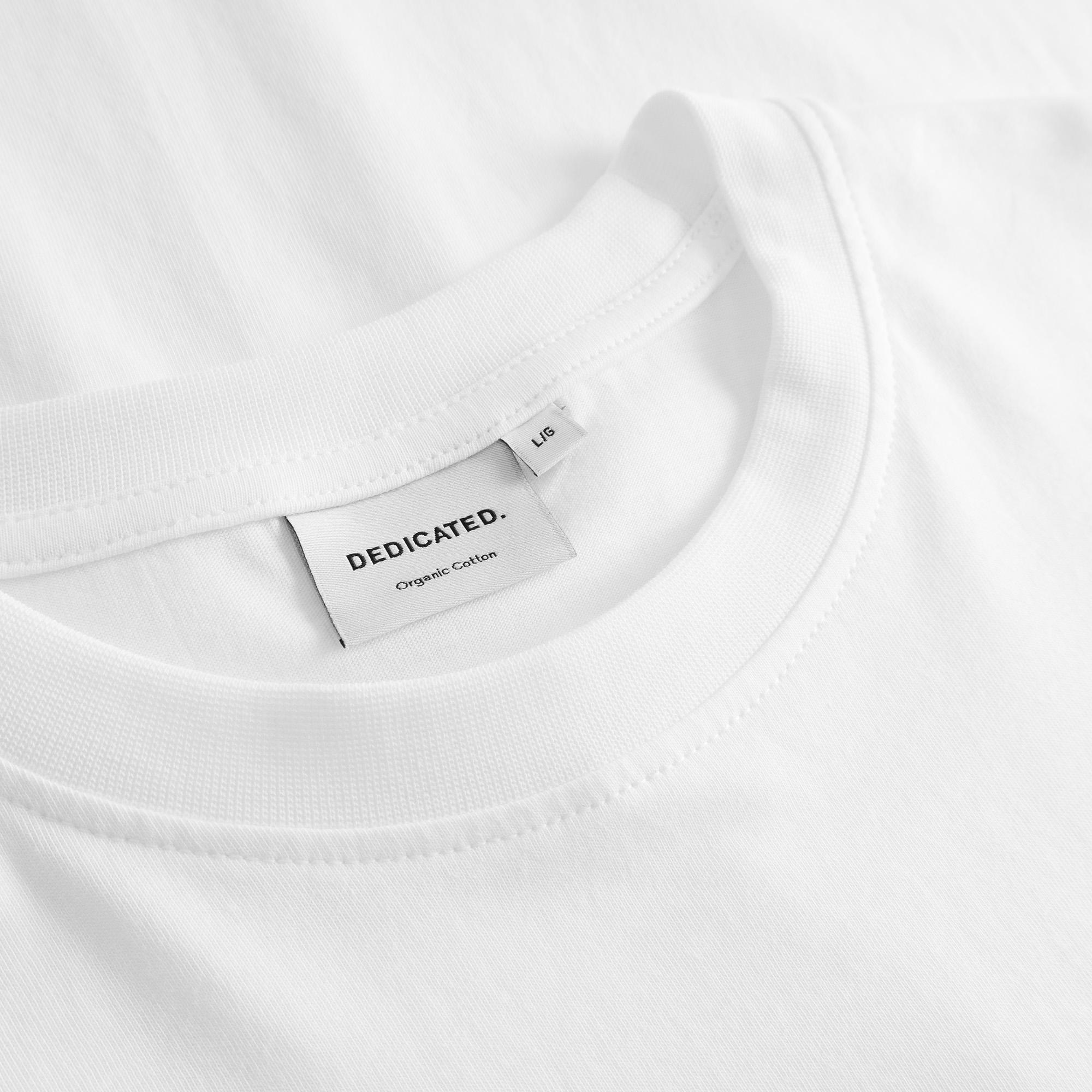 Dedicated Stockholm Race Bike EMB White T-Shirt Bio Baumwolle Shirt weiß